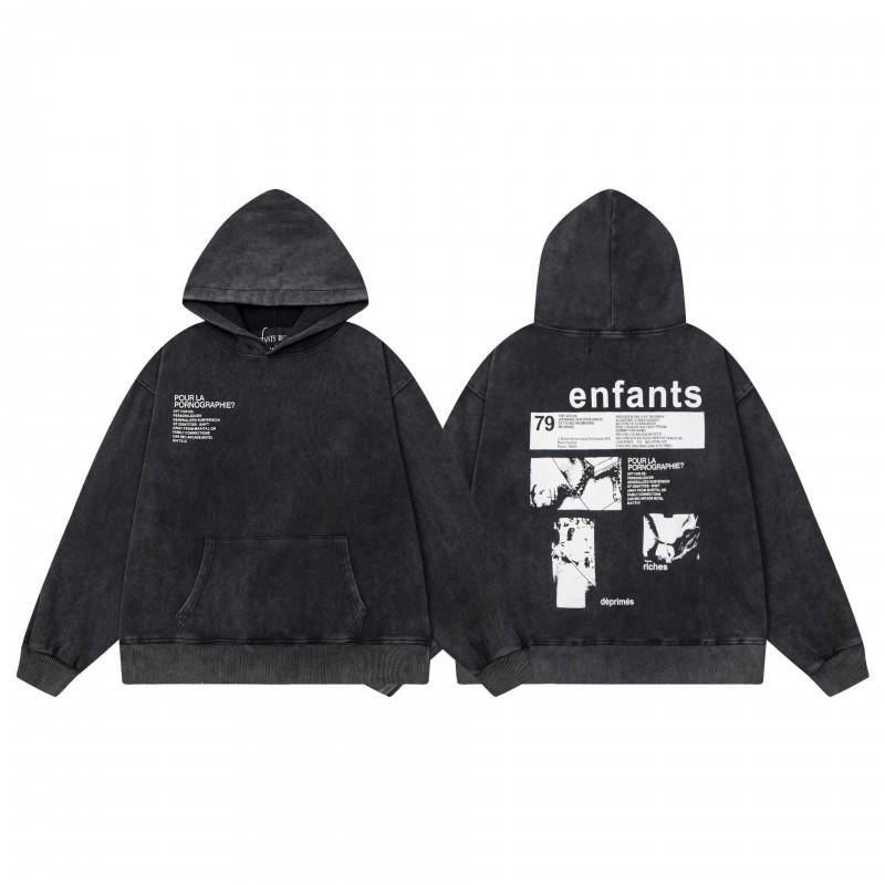 Mens Oversized Distressed Washed Hoodie With Letter Print Loose Fit Cotton Sweatshirt Fall