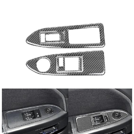 Auto Fensterheber Schalter Panel Trim Decals Aufkleber für Dodge Challenger 2008 2009 2010 2011 2012 2013 2014 Carbon Faser