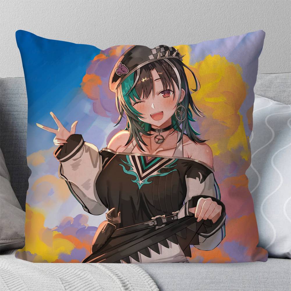 Rindou Chihaya Anime HHololive Pillow Case Fashion Square Pillowcase Bedroom Sofa Room Ins Decoration Leisure