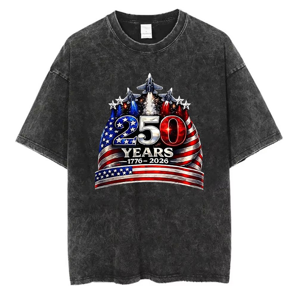 

Casual Stylish Years American T Shirt Unisex Vintage Cotton Short Sleeve Tops Trendy Patriotic Graphic Tee for Women Unisex 2XL