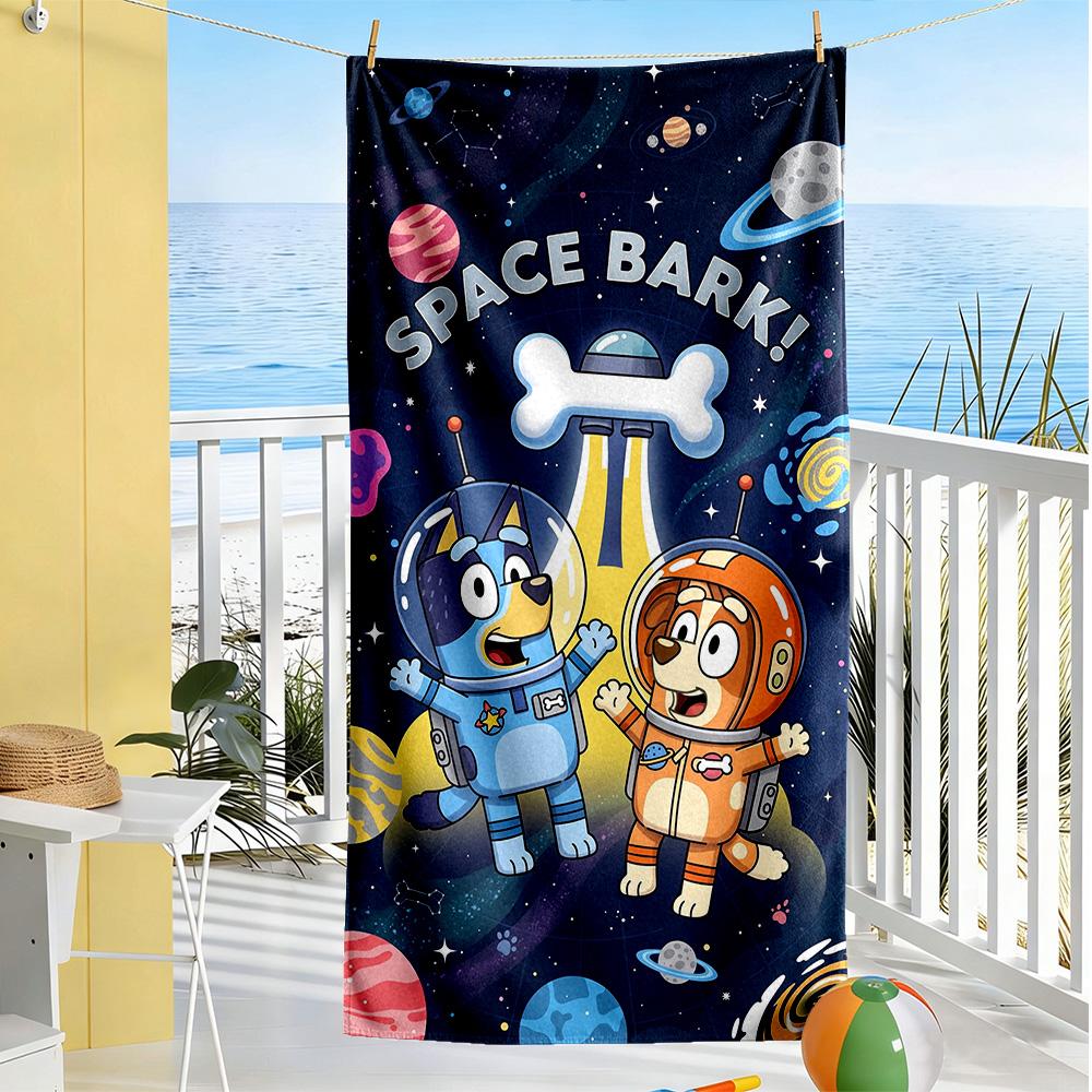 Bluey Beach Towel Soft Durable Quick-Dry Comfortable Lightweight Ideal for Travel, Outdoor, Swim, Pool, Yoga, Surf, Camping, Hiking, Gym, Gift, Holida