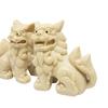 Pair of Shisa Figurines, Okinawa Sand-Colored Ivory, Comical Smile, Interior Decoration, Soothing Beach Scene, Gift, for Entryway