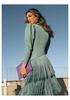 Nuovo completo moda europeo e americano autunnale, nuovo su Instagram, vestito aderente con frange a V profonda