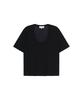 VIS A VIS Half Sleeved U Neck Tee Shirt (Black)