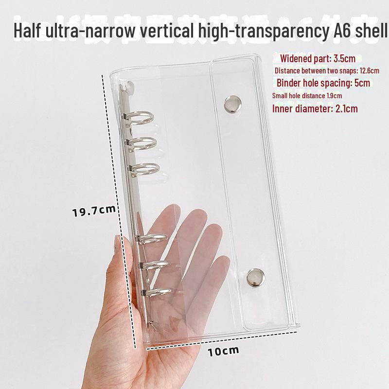 Ultraúzké náhradní listy A6 s volným listem s mřížkou a 3palcovými úložnými kapsami