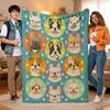 1Pc  Cute Jungle Animal Print Flannel Throw Blanket For Kids Baby Nursery Bedroom Decor