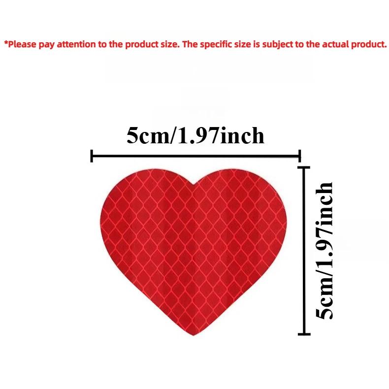 Motorcycle Sticker Reflective Night Safety Warning Electric Scooter Helmet Paper Car Tail Box Rear Heart-shaped Decorative