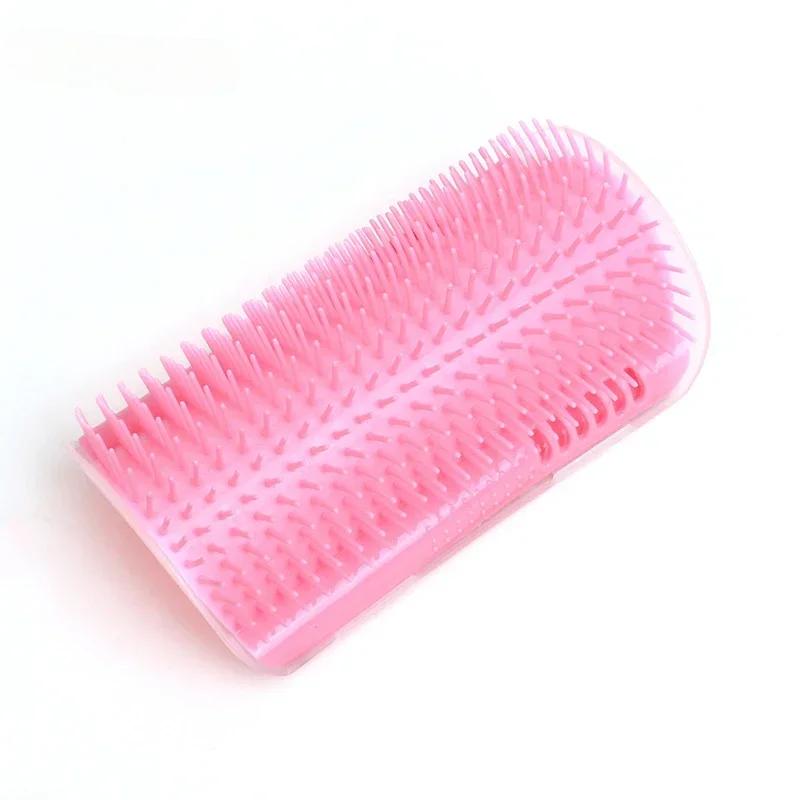 

Cat corner brush comb, cat massage grooming, cat arch-shaped plastic self-cleaning scratching board product 12x9x5cm розовый