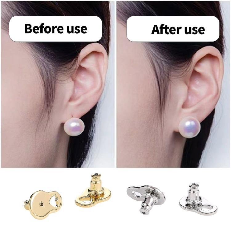 Secure Heart Shaped Earring Backs 4PCS Support Heavy Jewelry Lift Droopy Ears Sturdy Copper Construction