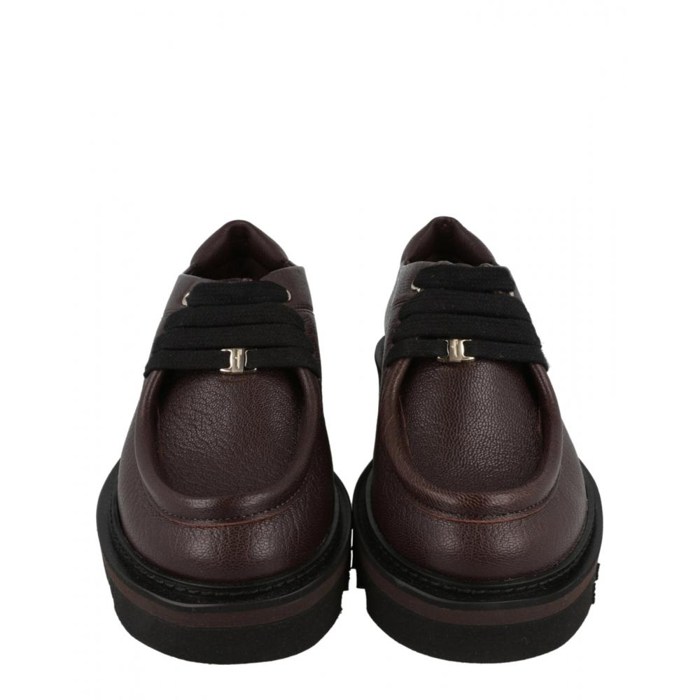Salvatore Ferragamo Euripilo Leather Loafers Brown