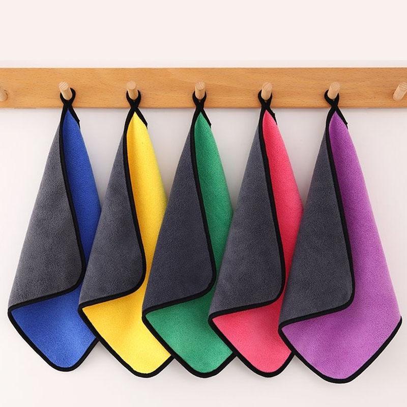 Thickened Car Washing Towel Double Layer Microfiber Cleaning Towels Car Window Glass Detailing Drying Cloths Auto Wash Supplies