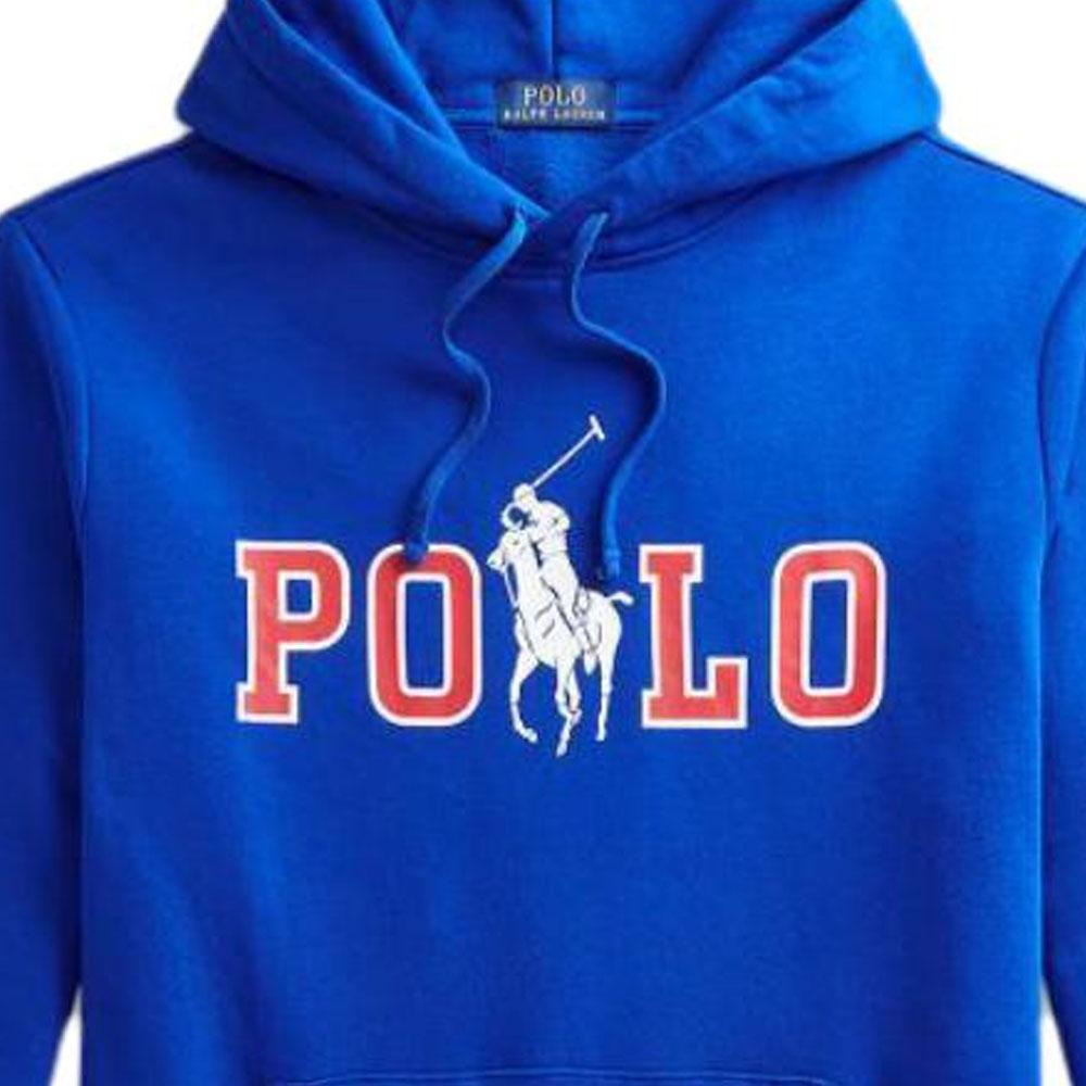 Polo Ralph Lauren SS24 Large Logo Letter Print Hooded Long Sleeve Sweatshirt Unisex Sweatshirt Blue MNPOKNI16821963-401