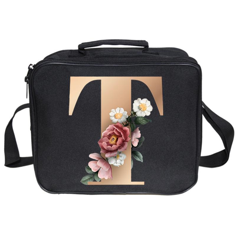 Neue bedruckte Lunchtasche mit 26 Buchstaben, großes Fassungsvermögen, Mehrfachtaschen-Lunchbox-Tasche