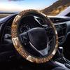 15inch Cow Sunflower Auto Steering Wheel Cover for Women Men Sunflower Lover,Brown Cowhide Steering Wheel Cover Protector Accessory Elastic and Anti