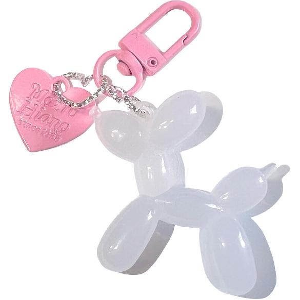 LAEKOU Jelly Balloon Dog Keychain for Women, Cute Bag Charms Key Chain