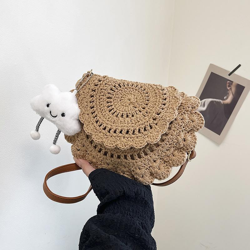 Straw bag women's large-capacity new summer casual messenger woven bag high-end seaside beach bag