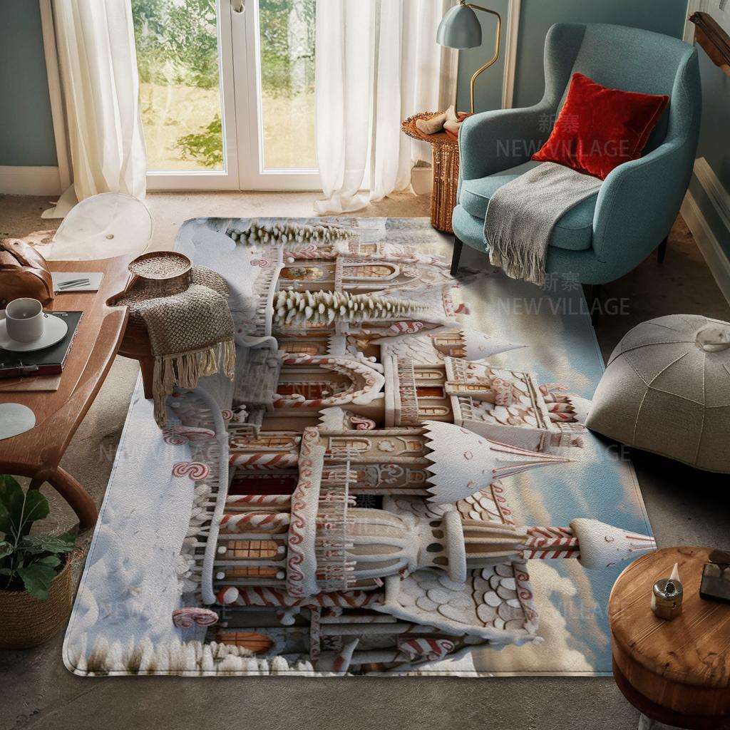 House Entrance Carpet Home Door Mat Living Room Bath Foot Bathroom Non-slip Water Absorption Rugs Bath Merry Christmas Winter