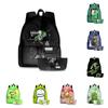 2pcs/set Dreamwastaken Dream Smp 3d Printed Backpack Schoolbag Pencil Bag For Men And Women