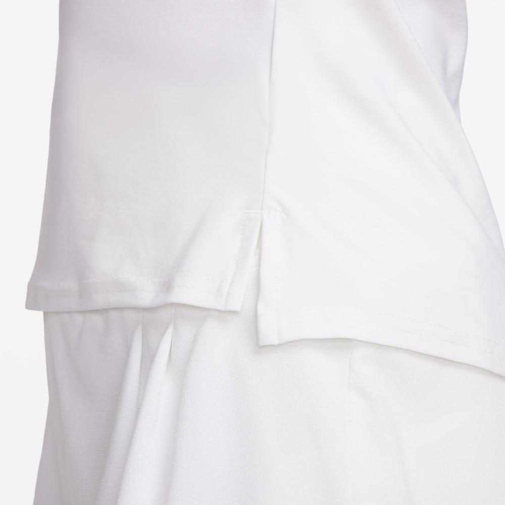 Nike Solid Color Half-Zip Casual Tight Dry Tennis Long Sleeve T-Shirt Women Tops White FV0258-100