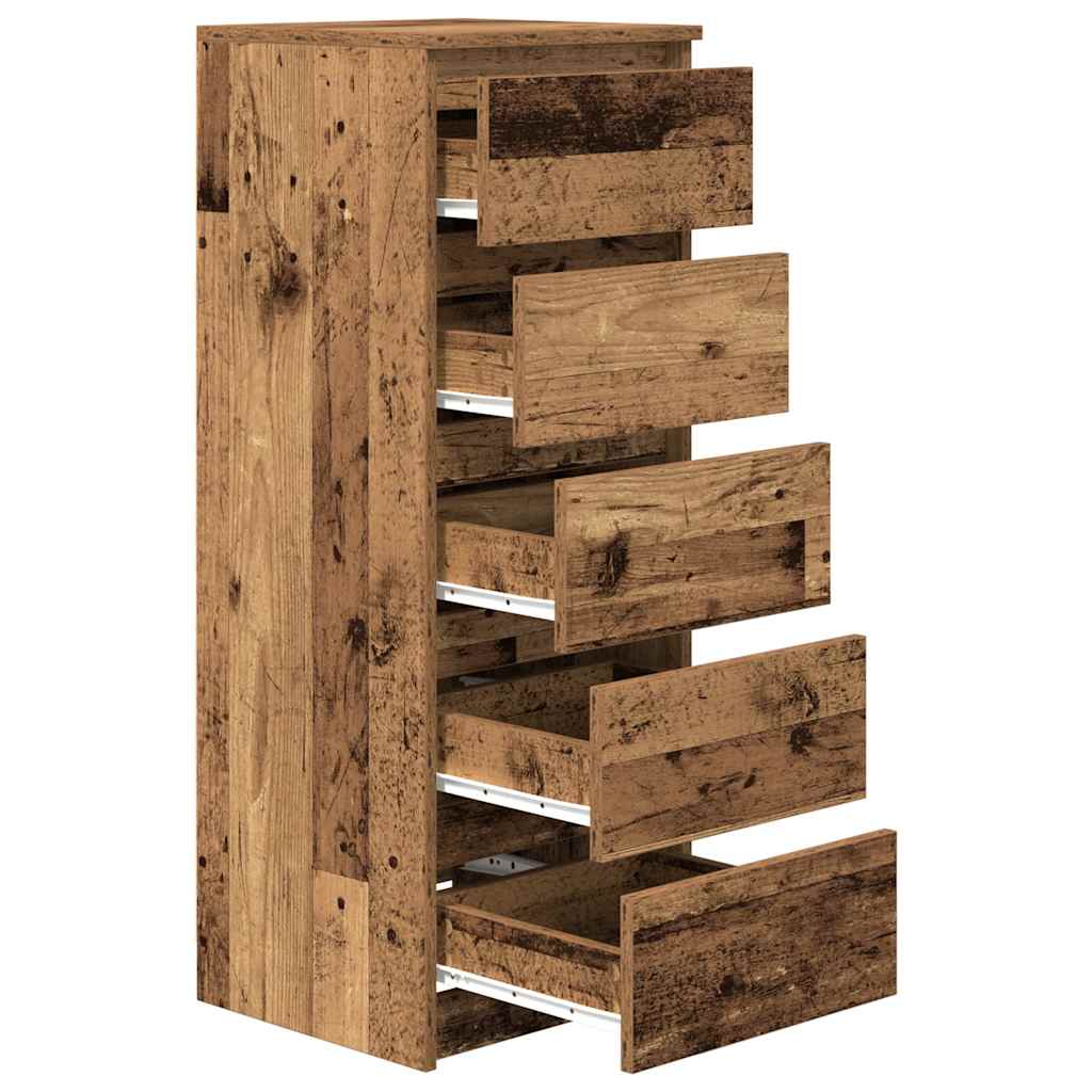Sideboard with Drawers Rustic Wood Look 37.5 x 35 x 99 cm