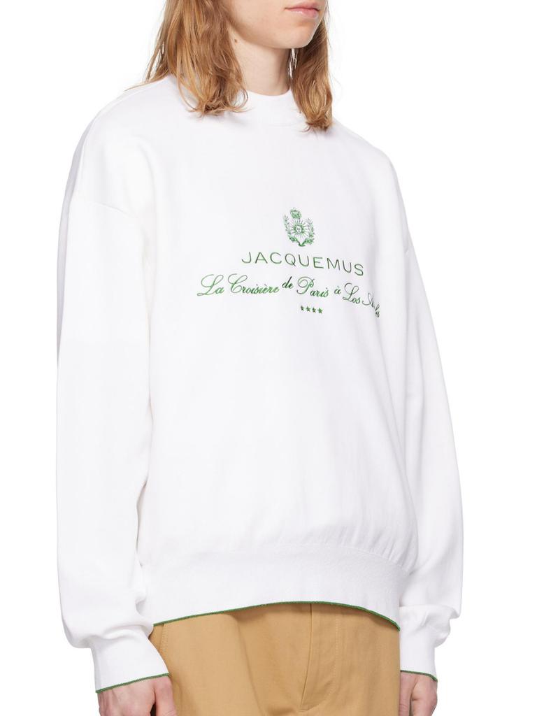 Jacquemus Men's Embroidered Round Neck Hoodie - Early Autumn Classic, Comfortable, Versatile Fashion.
