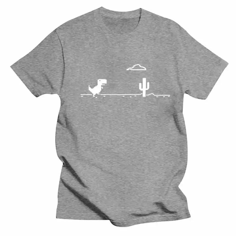 Camiseta masculina divertida com estampa de cacto jogo de mosaico Dinossaurinho Criativa Street Engraçada Manga curta casual 100% algodão roupa masculina