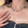 Five-pointed Star Aesthetic Necklace Diamonds Inlay Simple Clavicle Chain Women Girls Wedding Jewelry Birthday Gift
