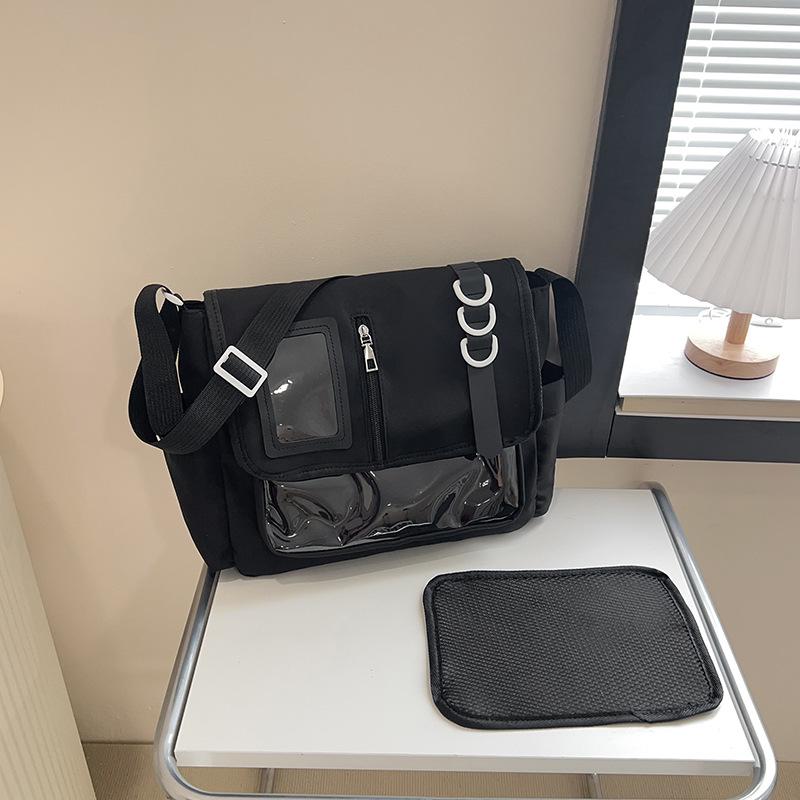 

Кавайная сумка Itabag через плечо женская японского стиля большая прозрачная для значков сумка-мессенджер водонепроницаемая сумка для аниме значков чёрный