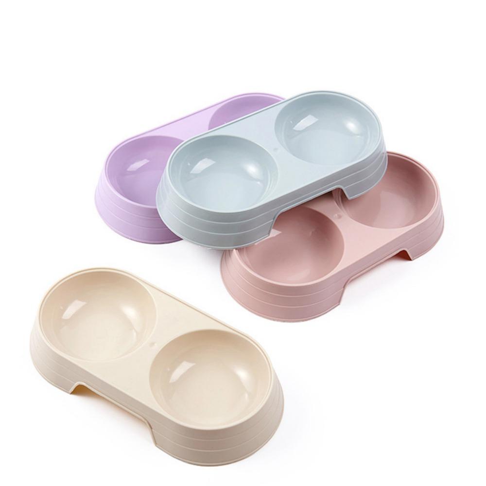 Accessories Candy Color Durable Dog Food Tray Cat Drinking Bowl Cat Feeding Bowl Cat Double Bowl