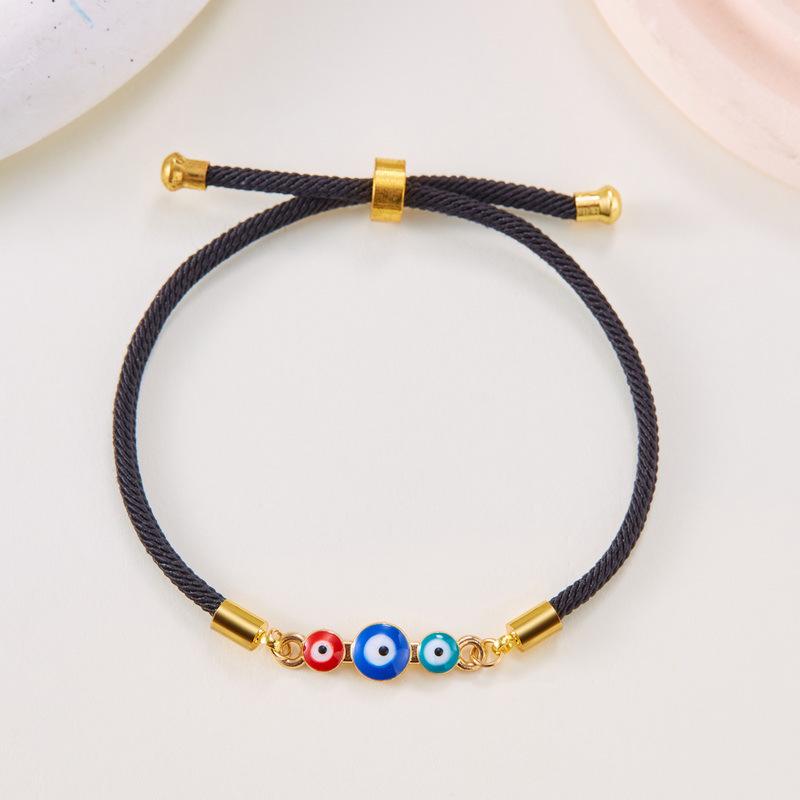 Devil's Eye Bracelet: Adjustable Drawstring with Alloy Pendant