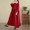 Long sleeve plus size cotton vintage new in dresses for women casual loose spring autumn dress
