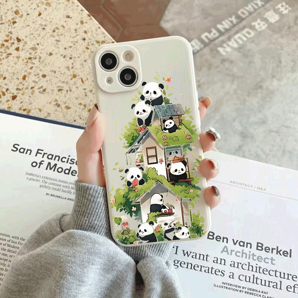 Panda silicone Phone Case for For Xiaomi Redmi Note 14 13 12 11 10 9 8 7 14 Pro Plus 4G 5G Anti-Scratch Slim Fit Trendy Cover