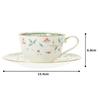 Noritake Cup & Saucer (for Both Coffee and Tea), 220cc, Floral Print, Bone China, T59387A/4409