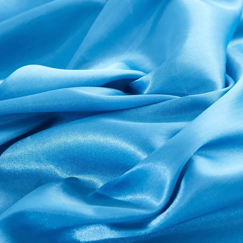 Imitated Silk Solid Color Cushion Cover with Zipper Breathable Smooth Pillowcase Home Decor for Sofa Chair 40/45/50/30x50/60cm