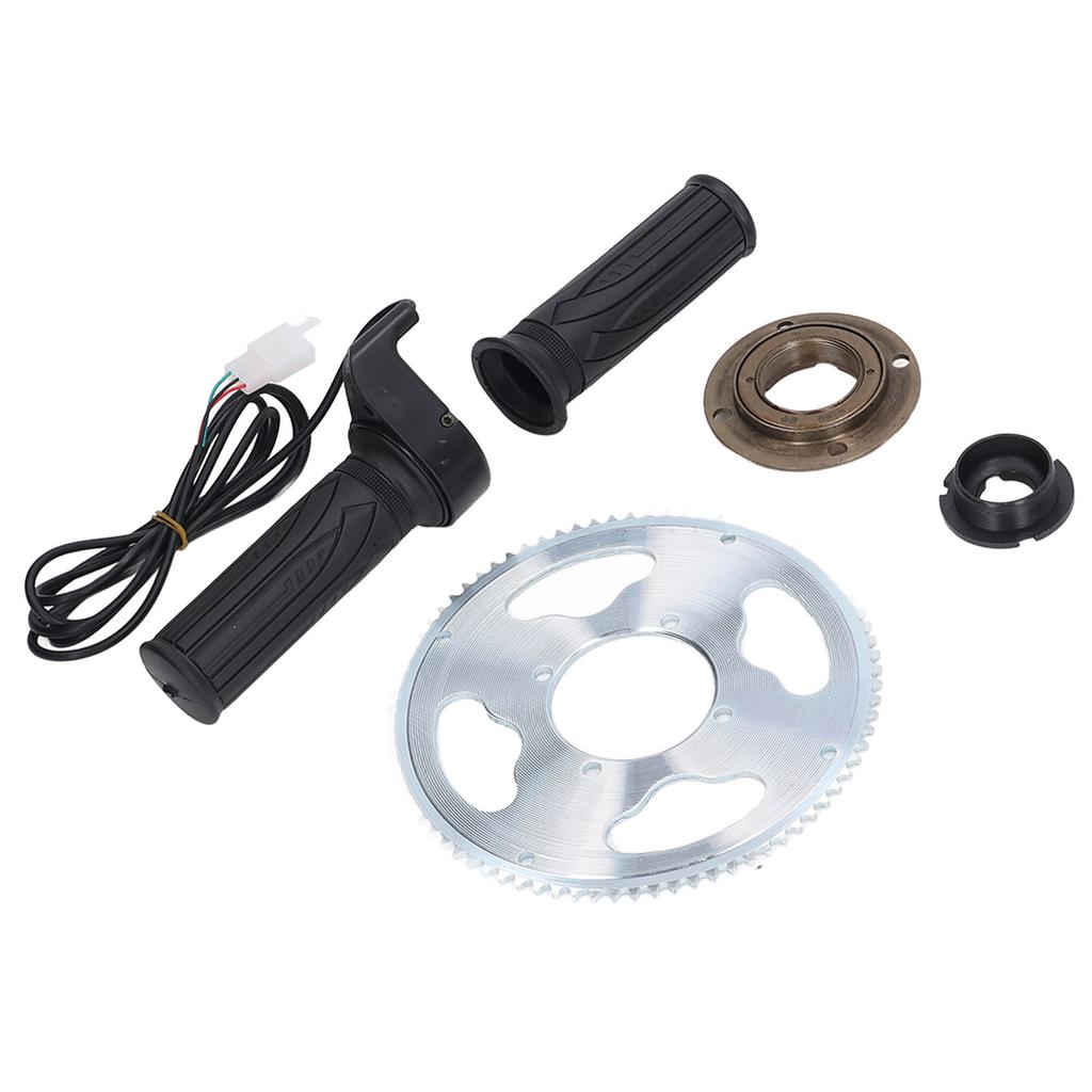 80T 25H 54mm Bike Sprocket Flywheel Adapter Connector Twist Throttle Grips for Road Bike Bicycle