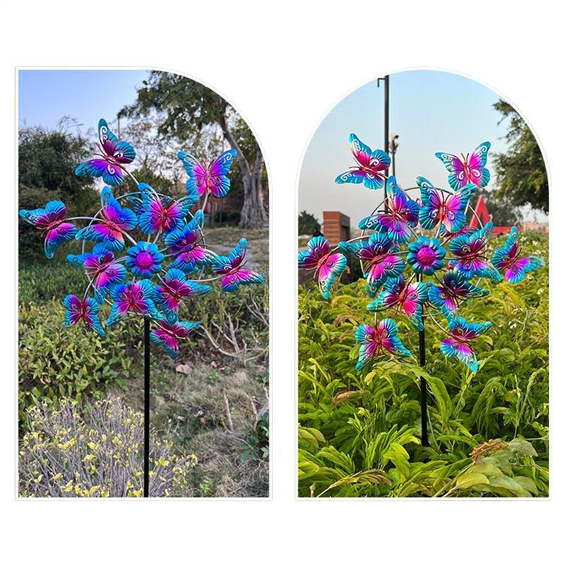 Girelli da Giardino per Esterno, Girandole Decorazione Scultura Design Farfalla Campanelli con Palo per Decorazioni del Portico