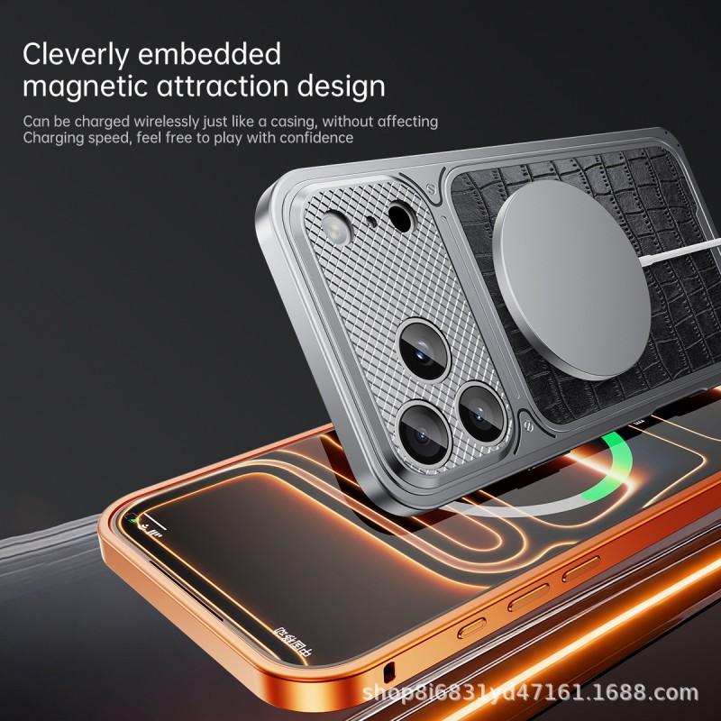 IPhone 16 Pro Max Case Premium Crocodile Texture Full Body Shockproof Business Style