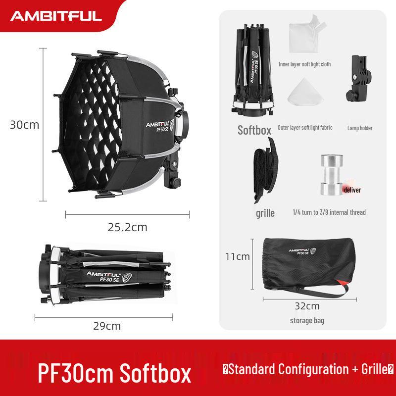 Ambitful Zhijie Quick-Install Octagonal Mini Softbox for Godox TT520II V1 Flash