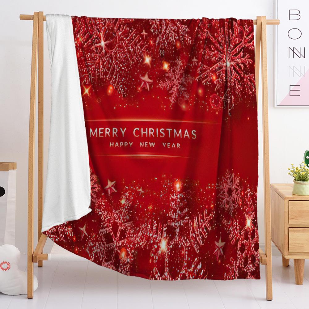 Flannel Blanket Bedroom Blanket European And American Blanket Digital Printing Christmas Blanket Bedroom