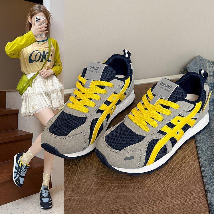 

Retro color matching platform German training shoes ballet 2025 new mesh breathable comfortable light casual Forrest Gump shoes 40 серый