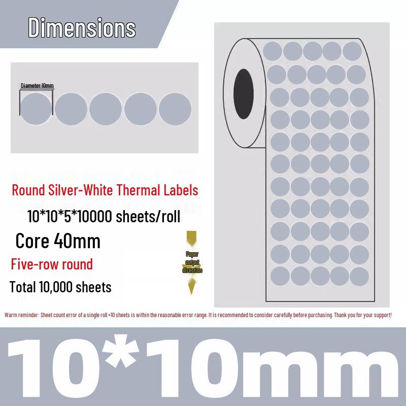 Silver Thermal Adhesive Printable Food Label