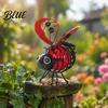 Warm LED Garden Fence Decor Solar Bee Light Outdoor Solar-Powered Metal Lantern Waterproof Energy Saving Lawn Pathway Lights Hanging Light for Patio