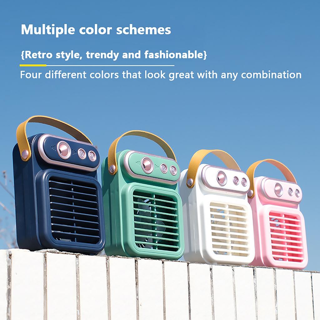 Retro Style Mist Fan – Portable USB Rechargeable Handheld Desktop Fan With Humidifier Function