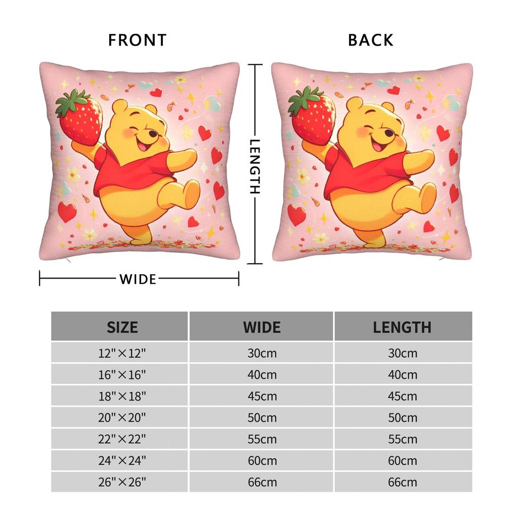 Winnie-the-Pooh Pillowcase Polyester Cushion Cover Decor Cute Cartoon Throw Pillow Case Cover Home Square 40*40cm