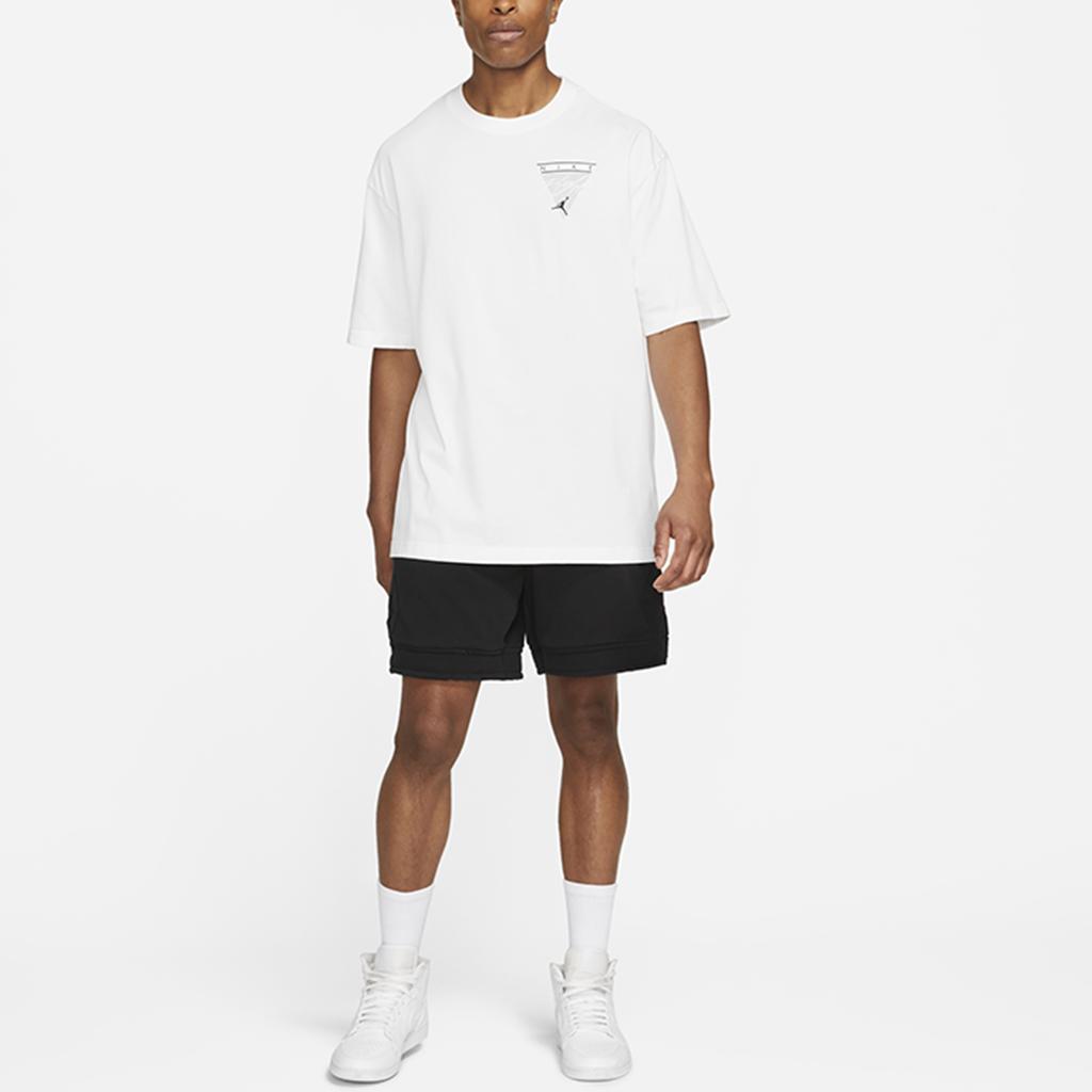 Air Jordan Flight Essentials Washed Print Crew Neck Short Sleeve T-Shirt Men Tops White CZ8064-101