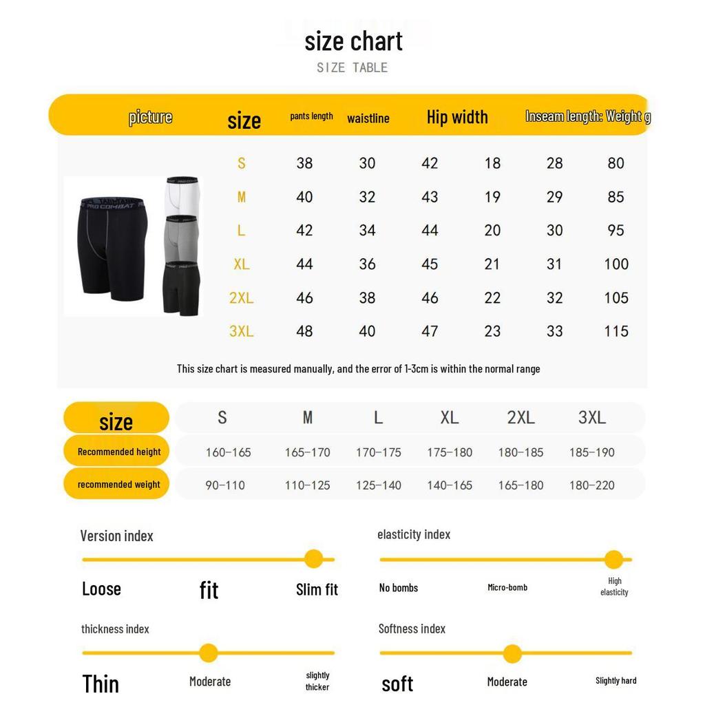 Men’s Elastic Compression Sports Shorts: Quick-Dry Basketball & Running Tights