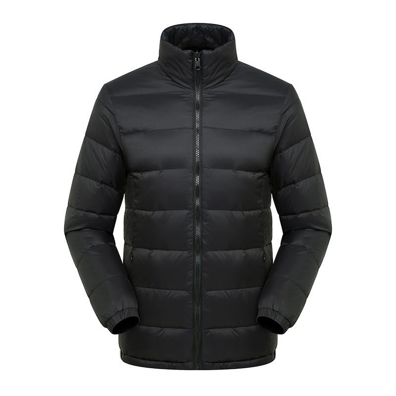 

Men s and women s stand-up collar windproof outdoor mountaineering cold winter jacket thickened warm lightweight casual loose comfortable down jacket 4XL чёрный