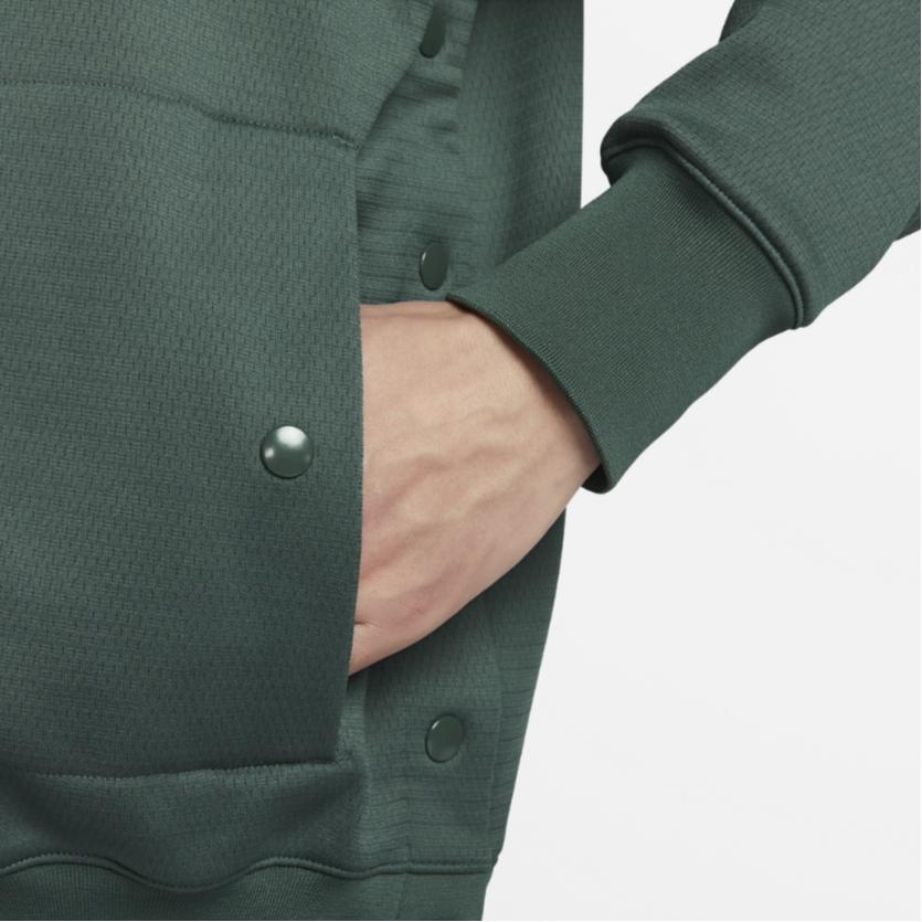 Nike Therma-Fit Jednobarevná Mikina s Kapucí na Zip Ležérní Dlouhý Rukáv Pánská mikina Zelená FB7116-338