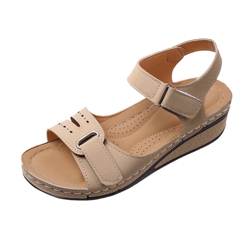 Women'S Sandals Size 12 Sleeve Foot A Word Comfortable Fish Mouth Sandals Retro Women Sandals Shoes Big Size Shoes For Woman