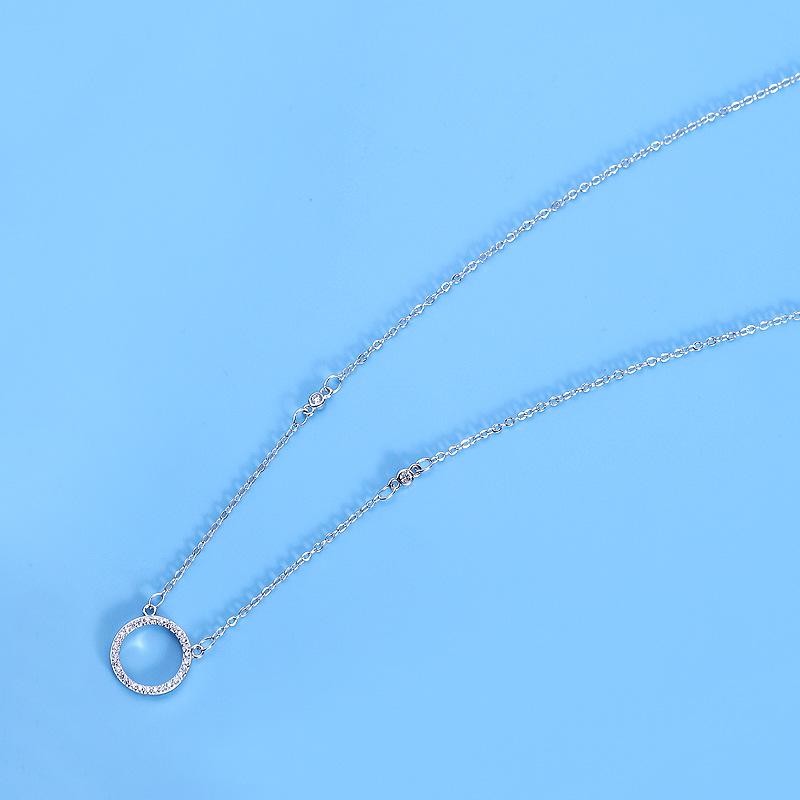 Necklace Jewelry for Women Versatile High-end Sense Round Full Diamond Temperament Clavicle Chain Accessories